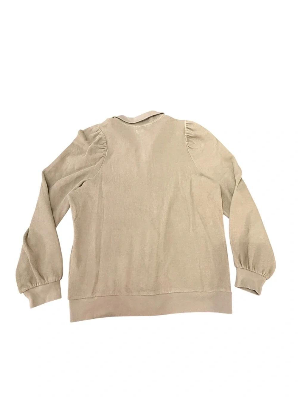 Madewell Garment Dyed Terry Full Zip Up Khaki Sweatshirt NWT Small 100% Cotton